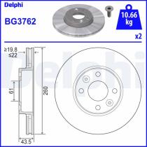 DELPHI BG3762 - DISCO DE FRENO