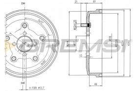 BREMS CR5521 - TAMBURI FRENO - BRAKE DRUMS